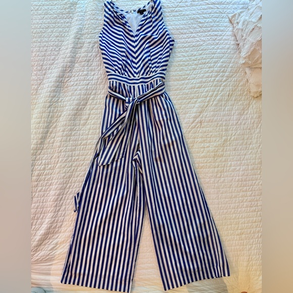 J.Crew striped cotton poplin wide leg jumpsuit size 2 - Picture 10 of 10